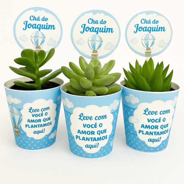 Mini Suculenta Personalizada com Envoltório de Papel – Lembrança Criativa e Cheia de Amor